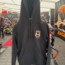 Black Cross Neck Hoodie